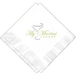 10 x 10 in. Beverage Napkin - 3 ply Promotional Custom Imprinted With Logo 10 x 10 in. Beverage Napkin - 3 ply Promotional Custom Imprinted With Logo