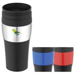14 oz. Stainless Steel Tumbler with Thumb-Slide Closure Promotional Custom Imprinted With Logo