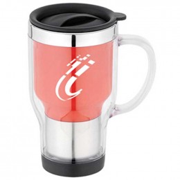 16 oz. Clear Acrylic Travel Mug with Thumb-Slide Closure Promotional Custom Imprinted With Logo