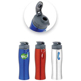 28 oz. Curvy Stainless Sport Bottle with Carabiner Promotional Custom Imprinted With Logo