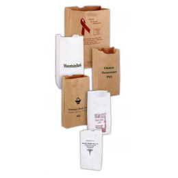 5 x 9 1/2 Grocery Bag - White Promotional Custom Imprinted With Logo