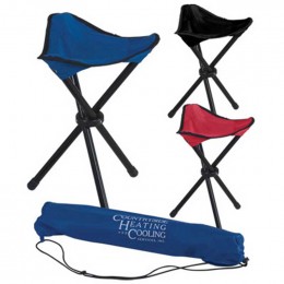 Folding Tripod Stool with Carrying Bag Promotional Custom Imprinted With Logo