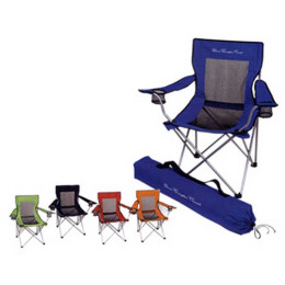 Mesh Folding Chair with Carrying Bag Promotional Custom Imprinted With Logo