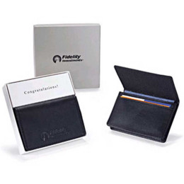 Expandable Business Card Holder Promotional Custom Imprinted With Logo