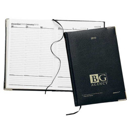 Bach Small Weekly Desk Diary with Gold Corners Promotional Custom Imprinted With Logo