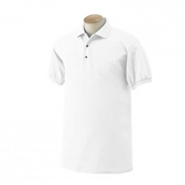 Gildan 50/50 Sport Shirt - White Promotional Custom Imprinted With Logo