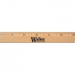 6 in. Clear Lacquer Beveled Wood Ruler Promotional Custom Imprinted With Logo