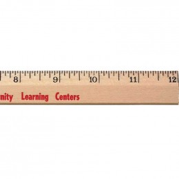 12 in. Clear Lacquer Beveled Wood Ruler Promotional Custom Imprinted With Logo