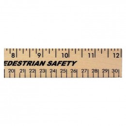 12 in. Clear Lacquer Wood Ruler - English & Metric Promotional Custom Imprinted With Logo