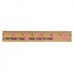 12 in. Background Ruler - Ribbon Promotional Custom Imprinted With Logo