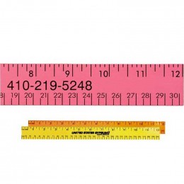 12 in. Fluorescent Wood Ruler - English & Metric Promotional Custom Imprinted With Logo