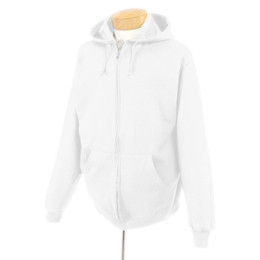 Jerzees NuBlend Full-Zip Hooded Sweatshirt - White Promotional Custom Imprinted With Logo Jerzees NuBlend Full-Zip Hooded Sweatshirt - White Promotional Custom Imprinted With Logo