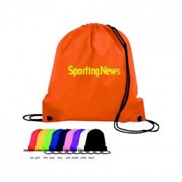 Poly Pro Drawstring Backpack Promotional Custom Imprinted With Logo