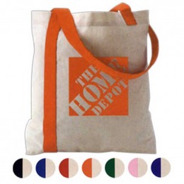 Striped Economy Tote Promotional Custom Imprinted With Logo