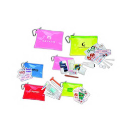Large Translucent Pouch With Carabiner Promotional Custom Imprinted With Logo