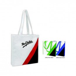 Poly Pro Diagonal Stripe Tote Promotional Custom Imprinted With Logo