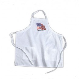 White Barbecue Apron Promotional Custom Imprinted With Logo