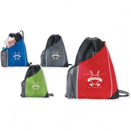 Sidecar Drawstring Pack Promotional Custom Imprinted With Logo