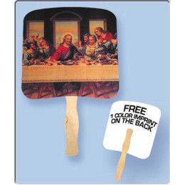 Religious Hand Fan - Last Supper Promotional Custom Imprinted With Logo
