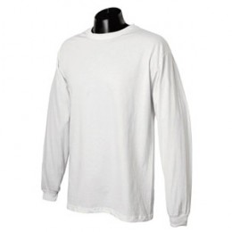 Champion Long-Sleeve Tagless T-Shirt - White Promotional Custom Imprinted With Logo