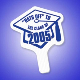 Graduation Cap Hand Fan Promotional Custom Imprinted With Logo