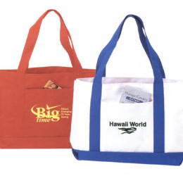 Solid Color Poly Tote Promotional Custom Imprinted With Logo