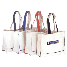 Two-Tone Canvas Cruise Tote Promotional Custom Imprinted With Logo