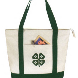 Two-Tone Zippered Canvas Tote Promotional Custom Imprinted With Logo