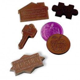 3/4 Oz Custom Shape Chocolate Promotional Custom Imprinted With Logo