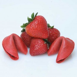 Strawberry Flavored Fortune Cookie Promotional Custom Imprinted With Logo