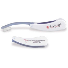 Fold Away Toothbrush Promotional Custom Imprinted With Logo