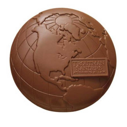 Large Chocolate Globe Promotional Custom Imprinted With Logo