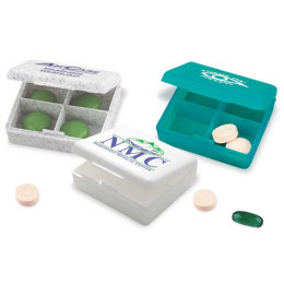 Four-A-Day Pill Box Promotional Custom Imprinted With Logo