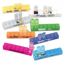 All Week Pill Box - 6 Promotional Custom Imprinted With Logo