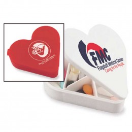 Heart Pill Box Promotional Custom Imprinted With Logo