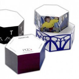 4" Hexagon Shape Sticky Note Half Cube-400 Sheets Promotional Custom Imprinted