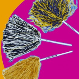 Long Handle Pom Poms - Standard Colors Promotional Custom Imprinted With Logo
