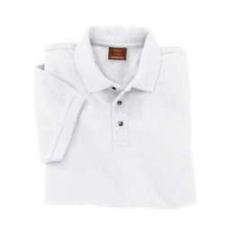 Harriton 6 oz. Short-Sleeve Pique Polo - White Promotional Custom Imprinted With Logo
