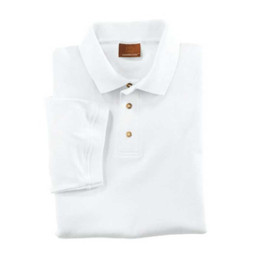Harriton Short-Sleeve Interlock Polo - White Promotional Custom Imprinted With Logo