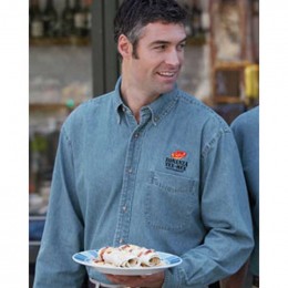 Harriton Denim Shirt Promotional Custom Imprinted With Logo