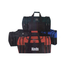Two-Tone Large Duffel Bag Promotional Custom Imprinted With Logo