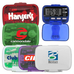 Classic Pedometer w/ Clock Promotional Custom Imprinted With Logo Classic Pedometer w/ Clock Promotional Custom Imprinted With Logo