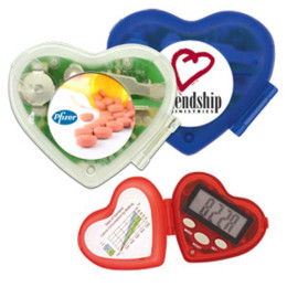 Heart Shaped Pedometer Promotional Custom Imprinted With Logo Heart Shaped Pedometer Promotional Custom Imprinted With Logo