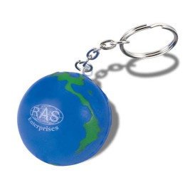 Globe Key Chain Stress Ball Promotional Custom Imprinted With Logo