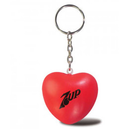 Heart Key Chain Stress Ball Promotional Custom Imprinted With Logo