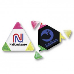 Tri-Highlighter with Transparent Caps Promotional Custom Imprinted With Logo