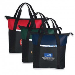 Heavy Duty Zippered Tote Bag Promotional Custom Imprinted With Logo