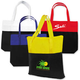 Large 2-Tone Tote Bag Promotional Custom Imprinted With Logo