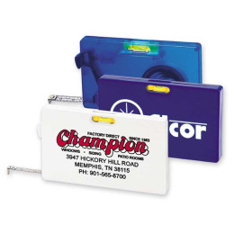 Rectangular Tape Measure with Level Promotional Custom Imprinted With Logo