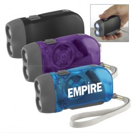 Hand-Powered Flashlight Promotional Custom Imprinted With Logo
